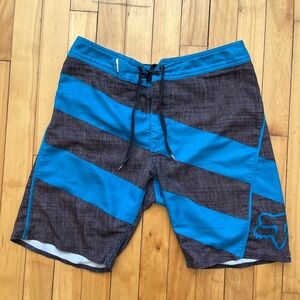 Fox Racing Ian Walsh Signature Series Board Shorts Mens 30 Blue Grey Striped